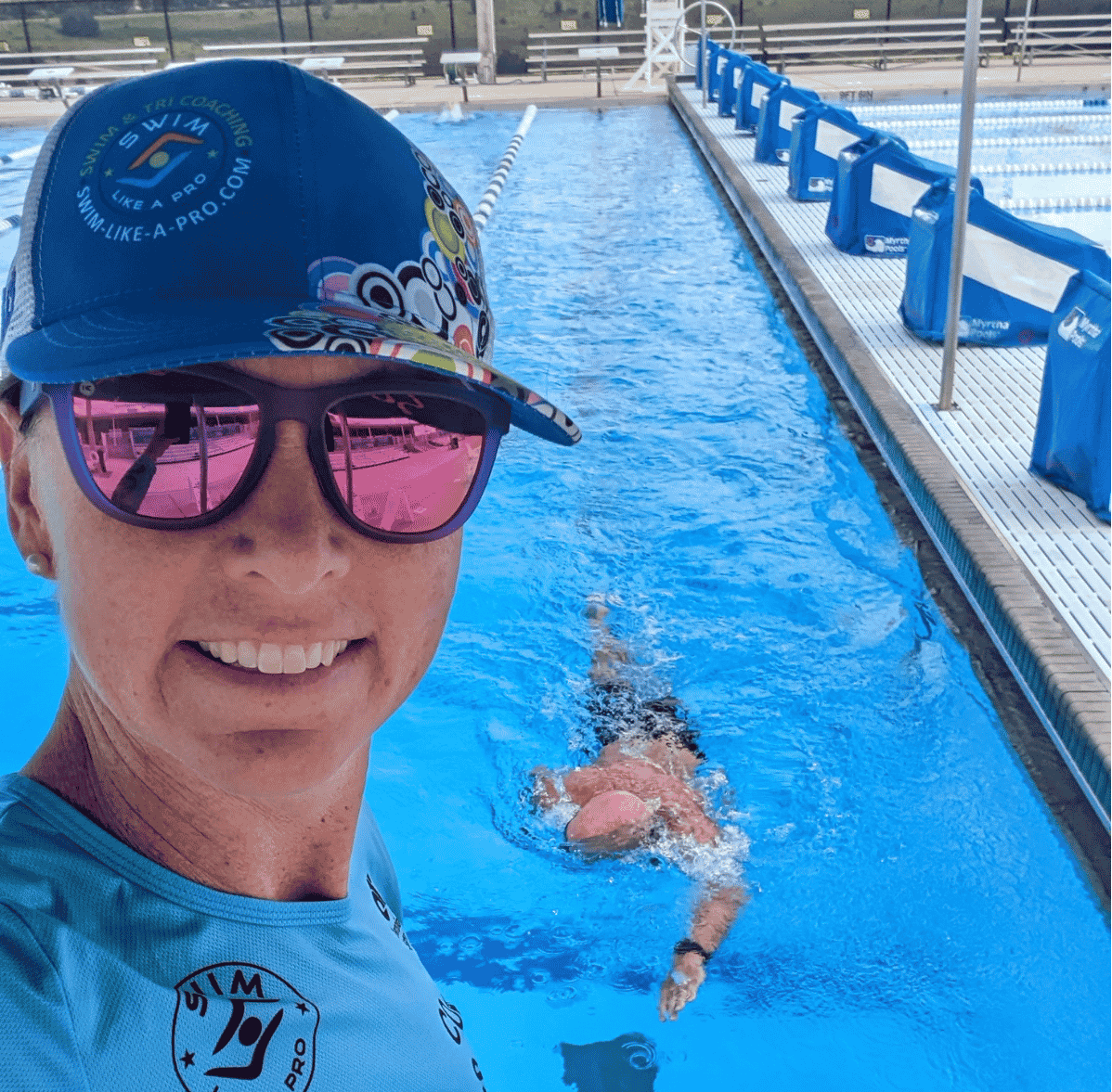 Adult swim lesson focused on stroke technique