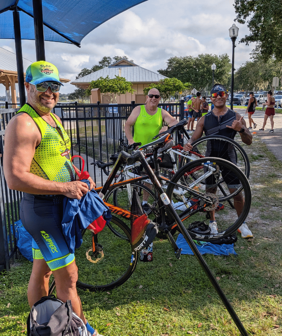 Try-a-Tri beginners practicing transitions