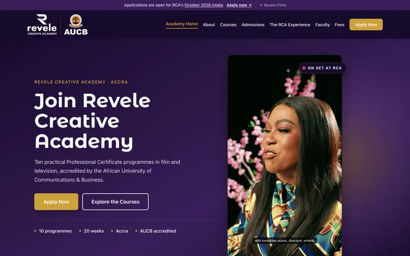 Revele Films website