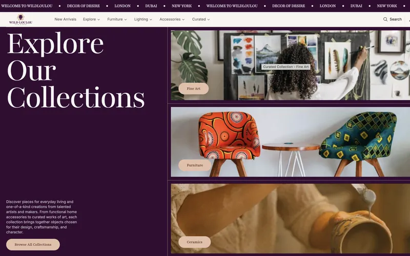 Wild Lou Lou online shop we designed and built