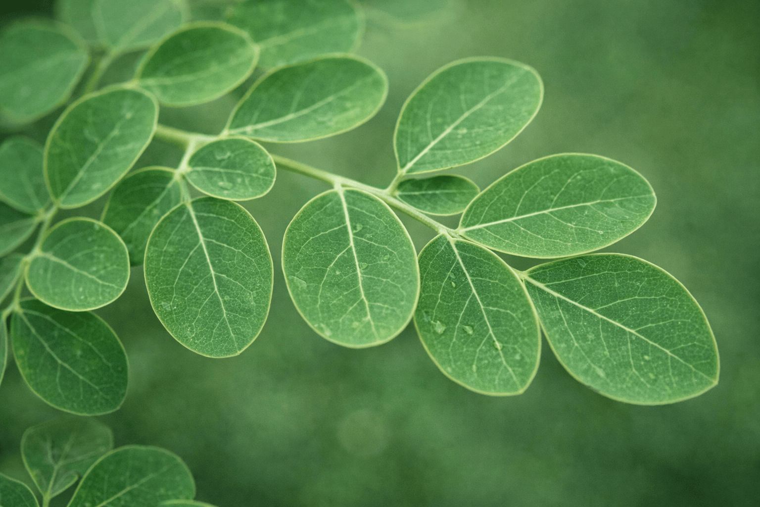 Moringa oleifera blad van dichtbij