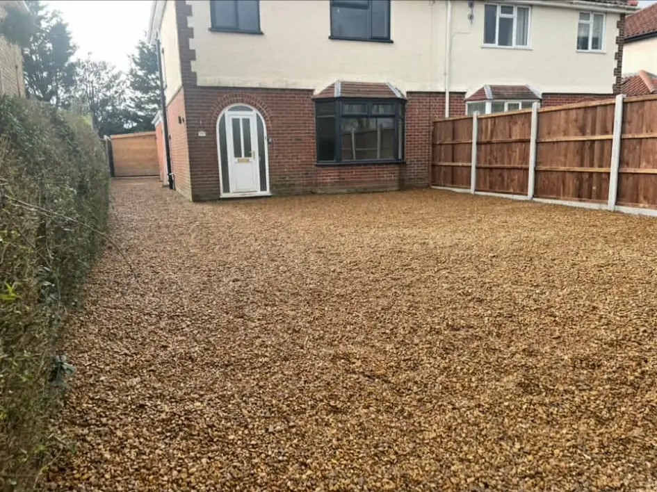 Contemporary driveway designed for everyday parking.