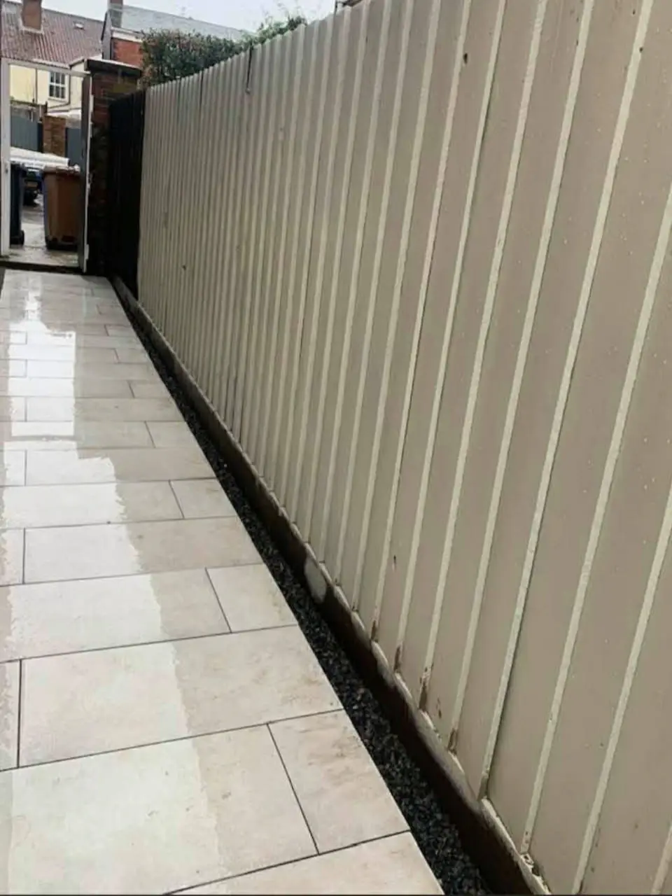 Path framed by low box hedging.