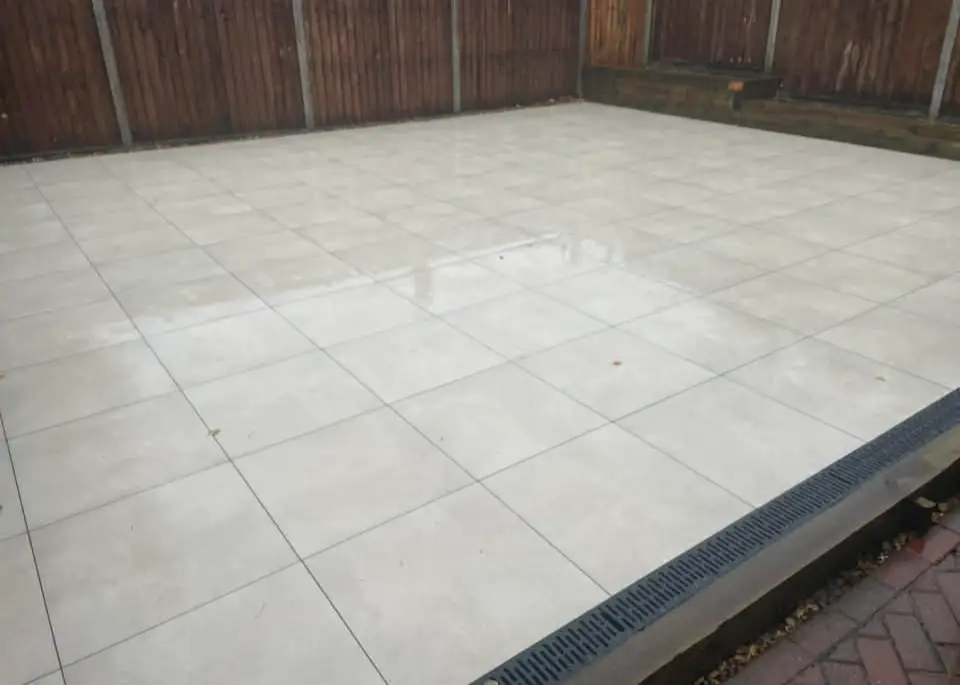 Sun-drenched patio with lounge chairs.