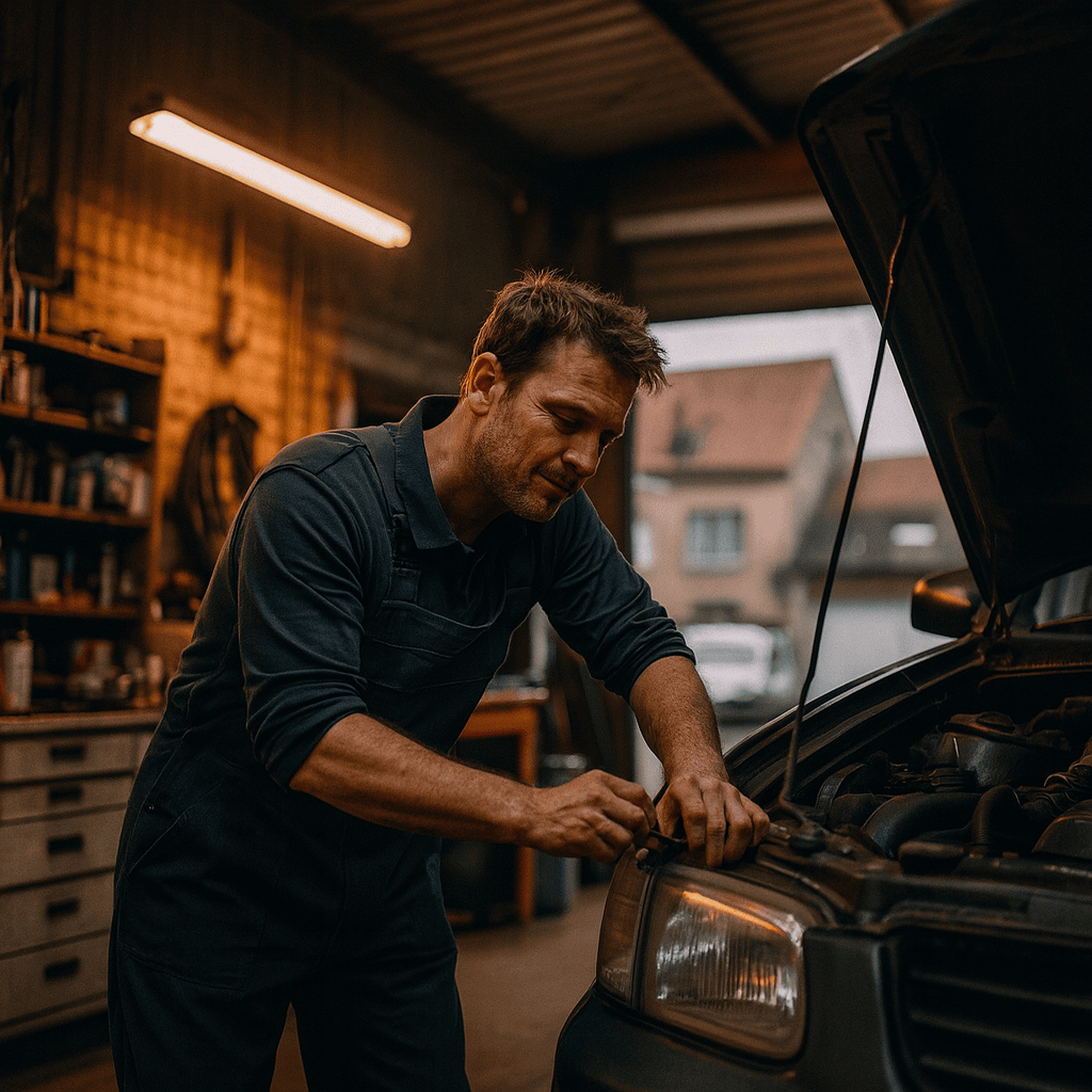 De werkplaats van AMJ Garage in Dilbeek