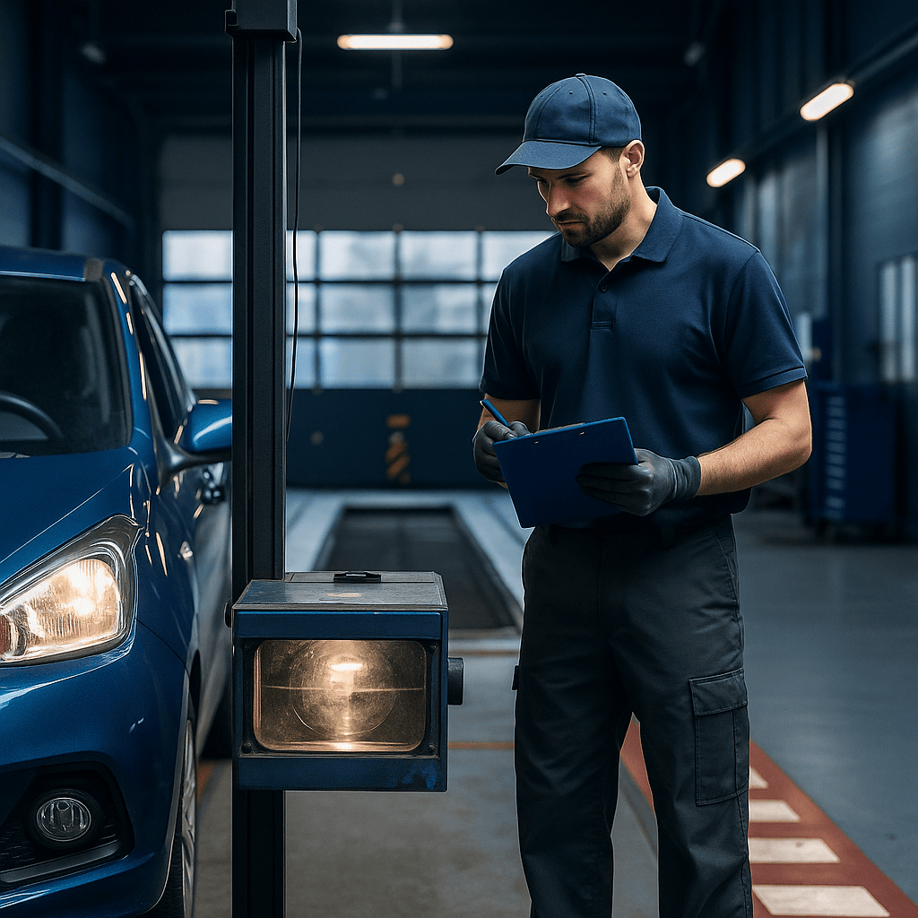 Autokeuring voorbereiding garage