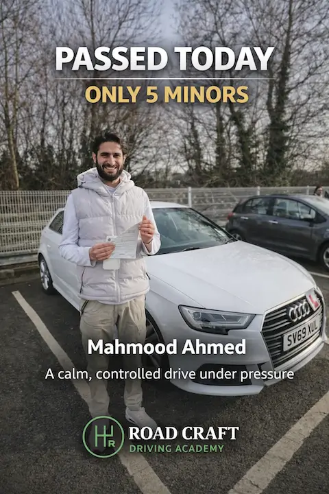 Mahmood passes his driving test with Road Craft Driving Academy
